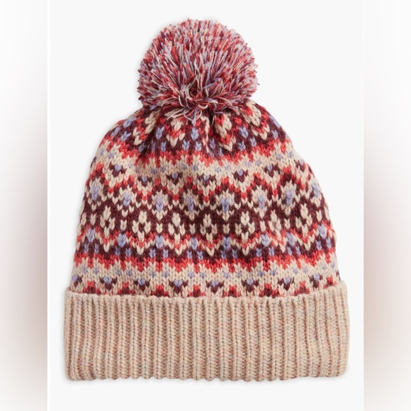 NWT Free People First Frost  Fair Isle Knit Beanie Women Fall Winter One Size - Picture 1 of 6